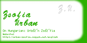 zsofia urban business card